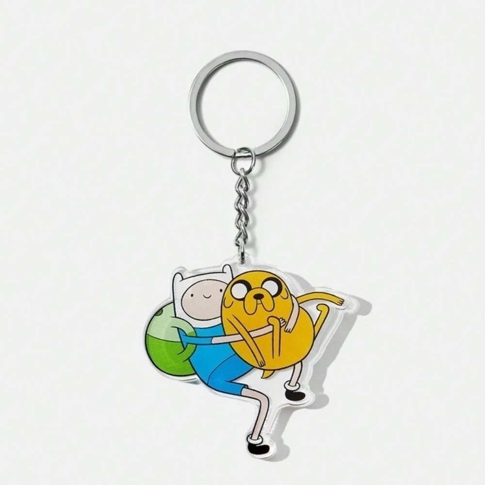 ADVENTURE TIME Cartoon Pattern Acrylic Keychain Bag Pendant NWOT